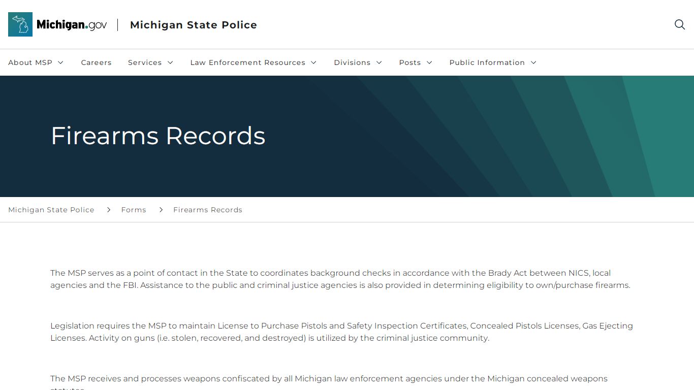 Firearms Records - Michigan